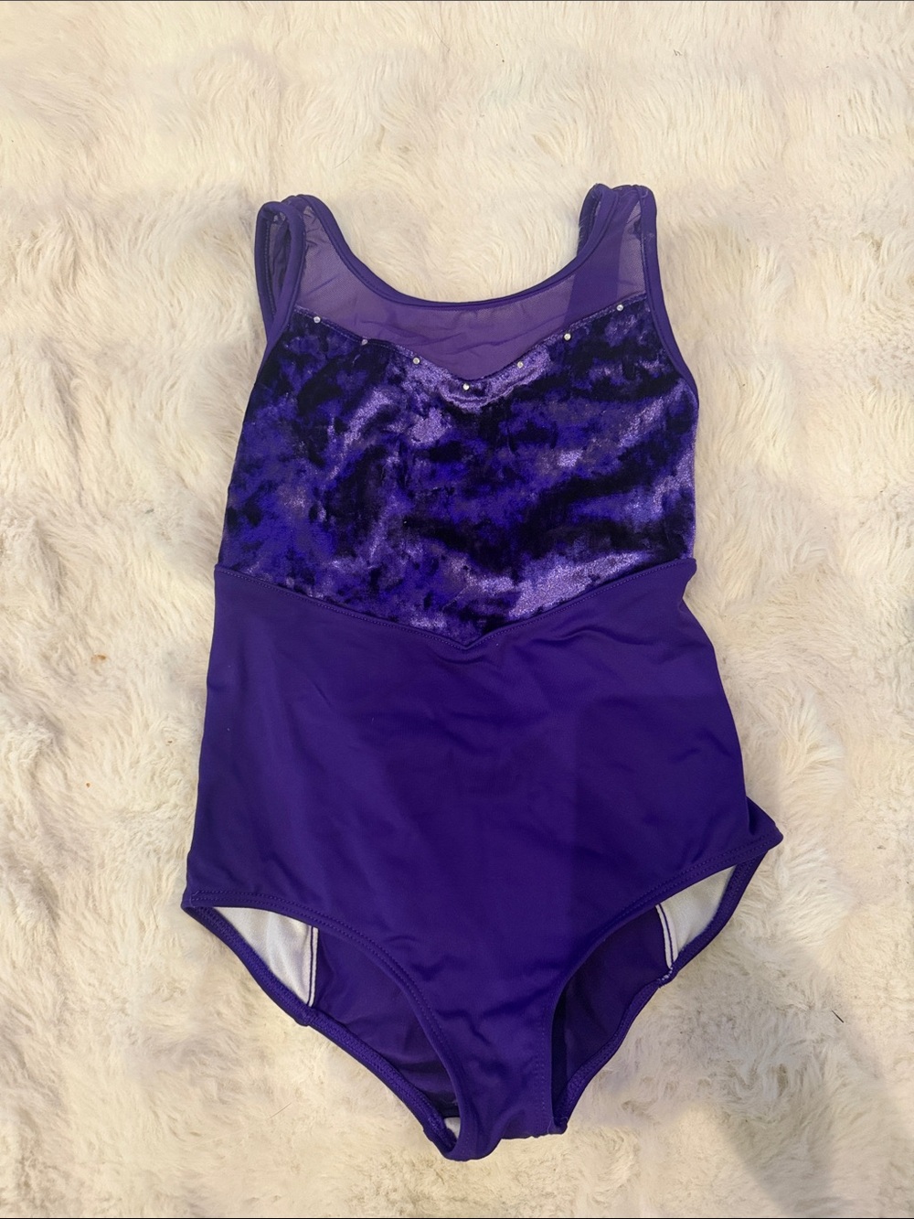 Bloch Girls Purple Velvet-Accent Leotard